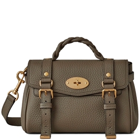 Mulberry Mini Alexa Linen Green Heavy Grain